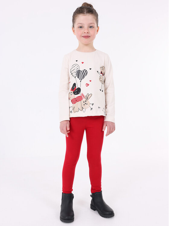 Mayoral Mayoral Set Sweatshirt und 2er-Pack Leggings 4.794 Rot Regular Fit