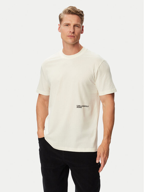 Karl Lagerfeld Jeans Tricou B3M17005 Crem Regular Fit