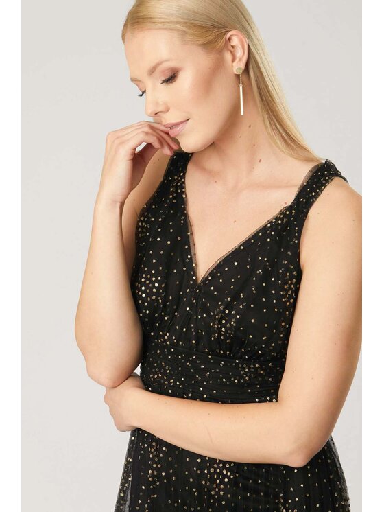 QUIOSQUE QUIOSQUE Každodenní šaty TWIST DRESS Černá Regular Fit