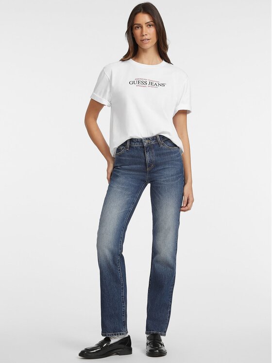Guess Jeans Guess Jeans T-Shirt 165649 Bílá Classic Fit