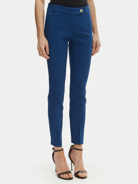 Rinascimento Rinascimento Kalhoty z materiálu CFC0128638003 Modrá Slim Fit