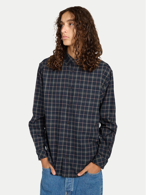 Element Element Hemd Button Down Regular Flannel ELYWT00183 Dunkelblau Regular Fit