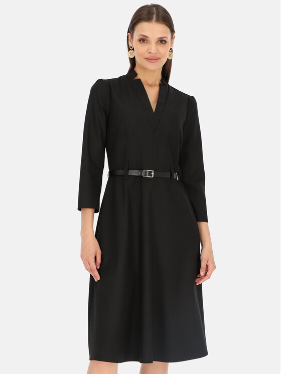 Potis & Verso Potis & Verso Sukienka codzienna Jasmina Czarny Regular Fit