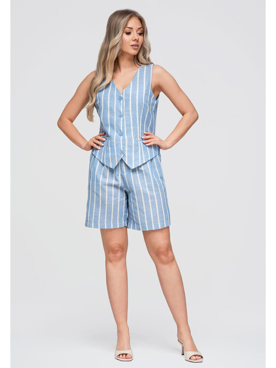 Ombre Ombre Szorty materiałowe OW-ST-E0017 Niebieski Relaxed Fit