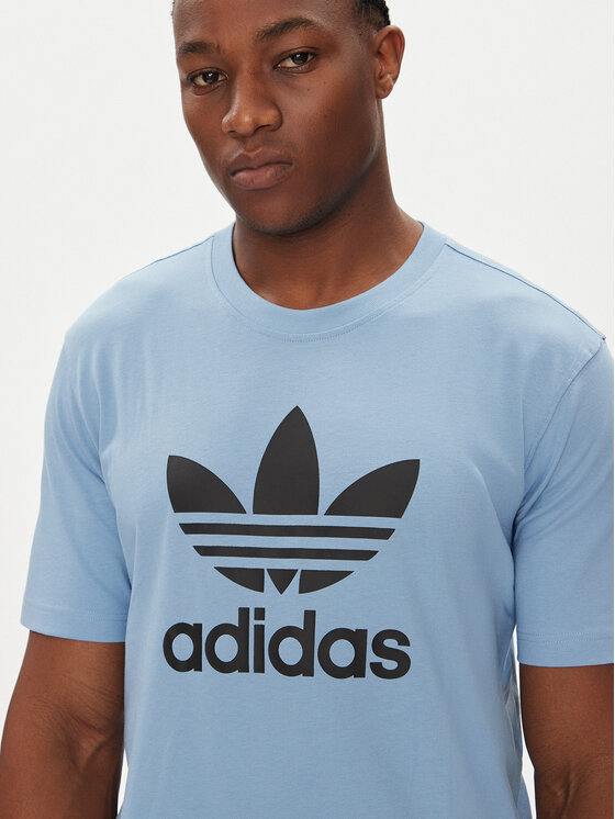 adidas adidas Marškinėliai adicolor Trefoil JY3758 Žydra Regular Fit