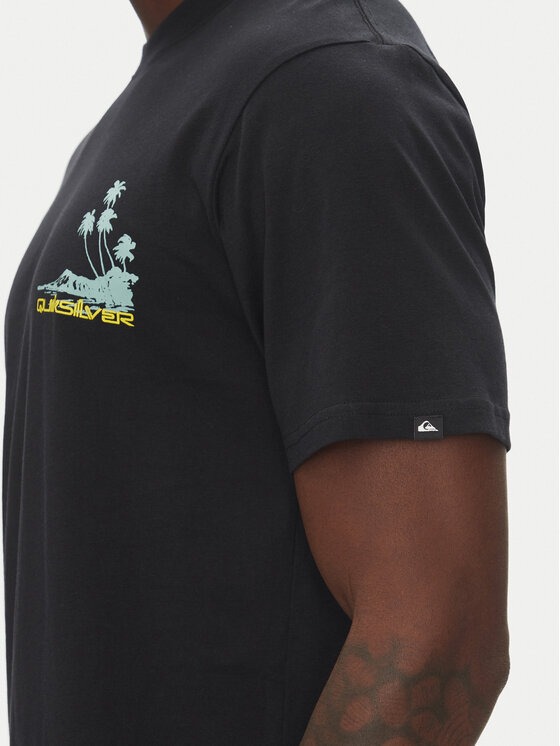 Quiksilver Quiksilver T-Shirt Palm Lines Ss EQYZT08057 Černá Regular Fit