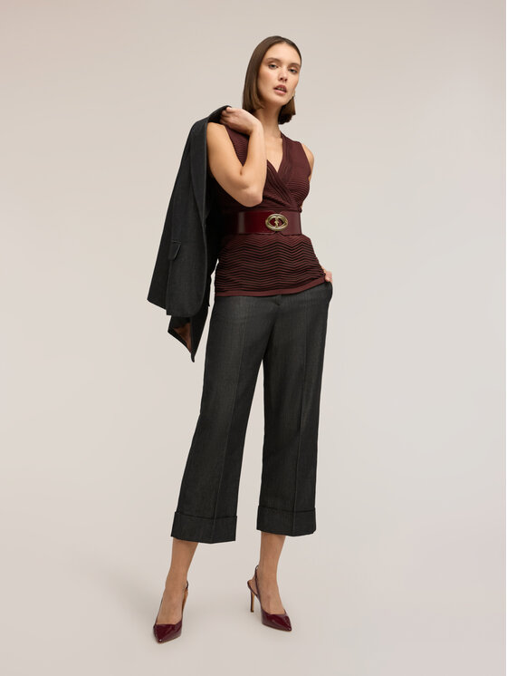 Motivi Motivi Pantaloni di tessuto P018Q004484N013 Grigio Cropp Fit