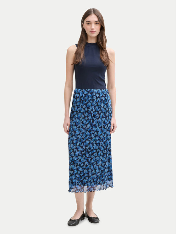 Tom Tailor Denim Tom Tailor Denim Midi sukňa 1045502 Modrá Regular Fit