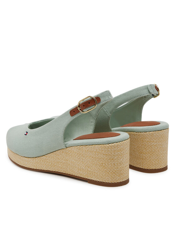 Tommy Hilfiger Tommy Hilfiger Espadrilles Flag Mid Wedge Espad Slingback FW0FW08595 Kék