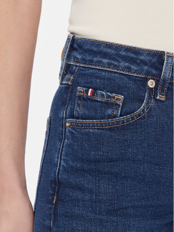 Tommy Hilfiger Tommy Hilfiger Jeans hlače Classic WW0WW40648 Mornarsko modra Straight Fit
