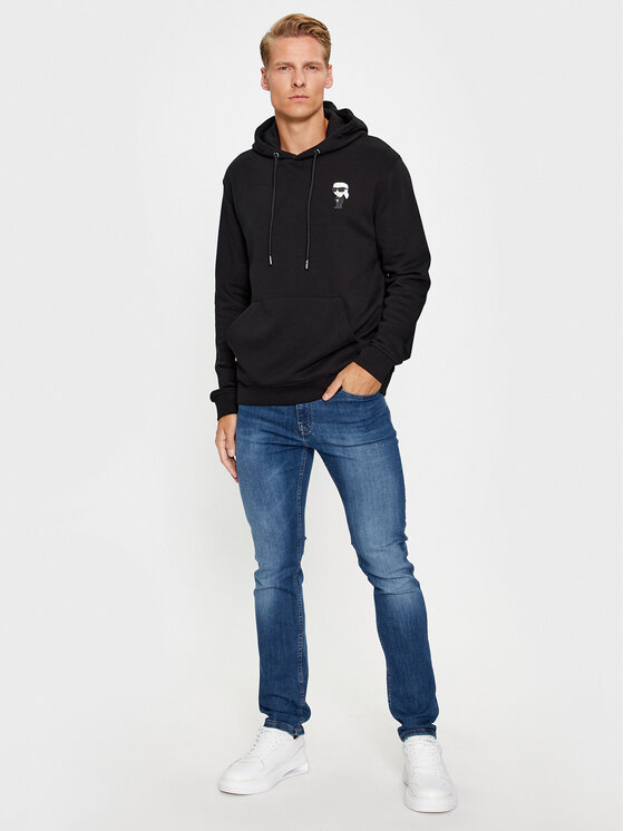 KARL LAGERFELD KARL LAGERFELD Džemperis ar kapuci 705031 534910 Melns Regular Fit