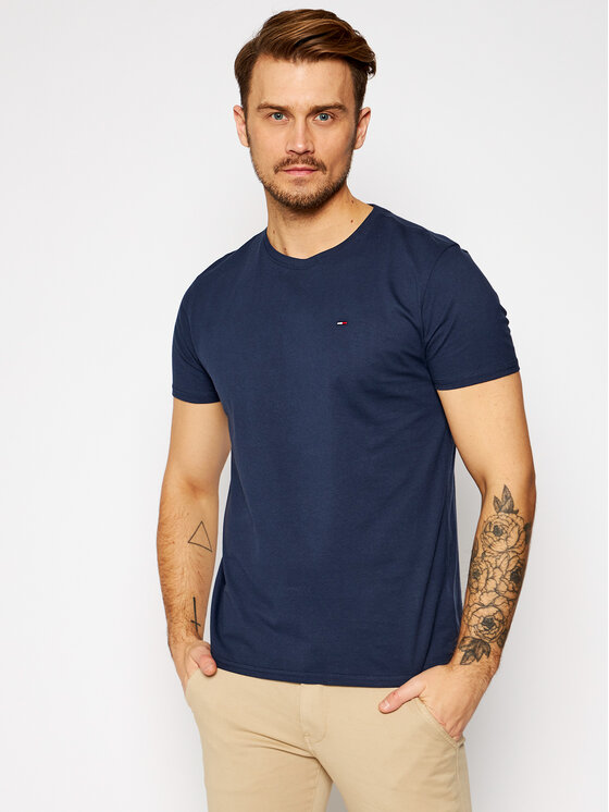 Tommy Jeans T-shirt DM0DM04411 Tamnoplava Regular Fit