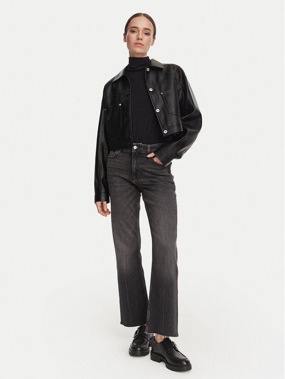 HUGO HUGO Jacke aus Kunstleder Anilena-1_B 50563267 Schwarz Relaxed Fit