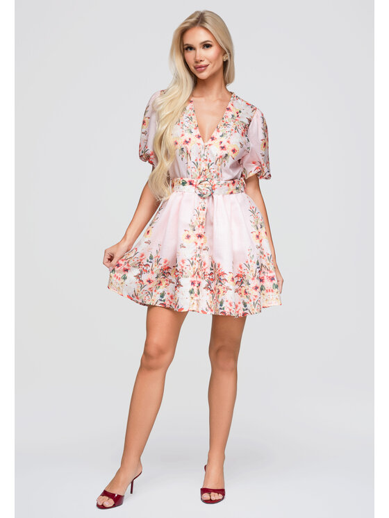 Ombre Ombre Sukienka letnia OW-DLR-E0017 Różowy Regular Fit