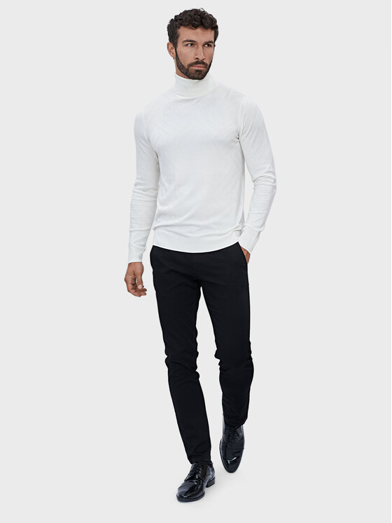 Evenemen Evenemen Sweter Golf Biały Slim Fit