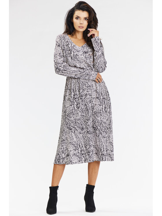 Awama Awama Sukienka letnia A666 Czarny Basic Fit