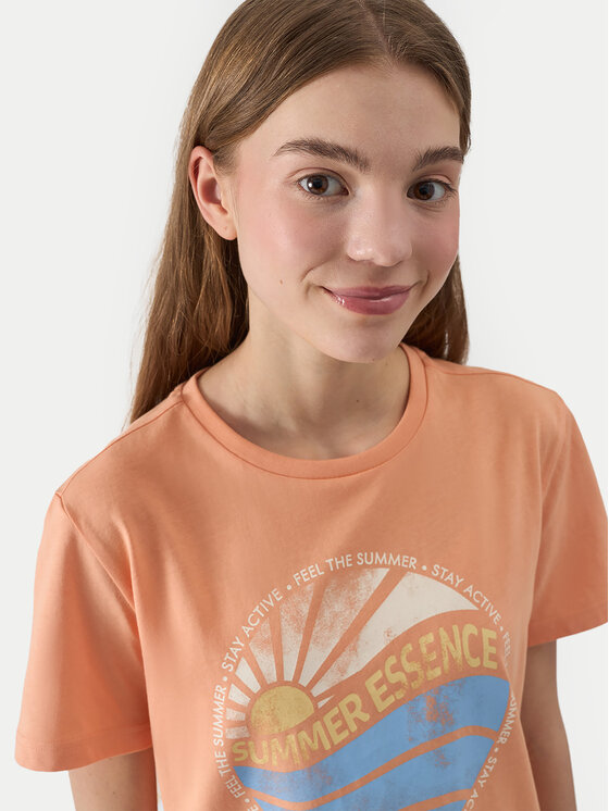 4F 4F T-Shirt 4FJWSS24TTSHM1135 Pomarańczowy Regular Fit