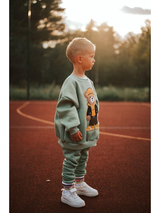 Bejbi Story Bejbi Story Bluza Axel Teddy Zielony Oversize