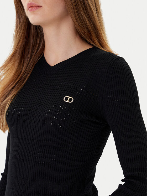 TWINSET TWINSET Sweater 252TP3241 Fekete Slim Fit