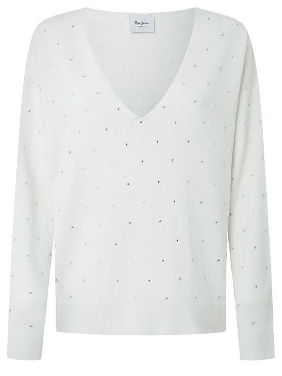Pepe Jeans Pepe Jeans Sweter PL702101 808 Biały Regular Fit