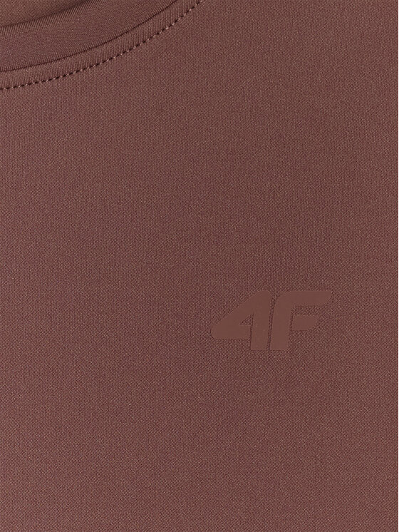 4F 4F T-Shirt ESSENTIAL 2 Brązowy ciemny Slim Fit