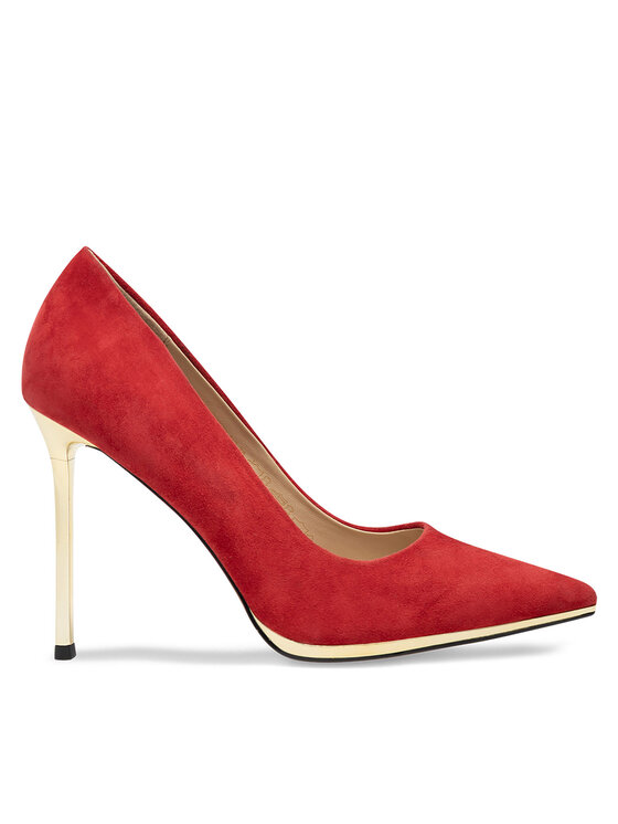 Pantofi cu toc subțire Eva Minge JEANNETTE-2508-1-3 Roșu