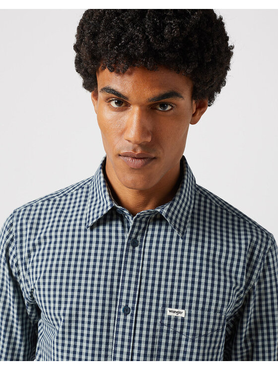 Wrangler Wrangler Koszula LS 1 PKT SHIRT Czarny Regular Fit