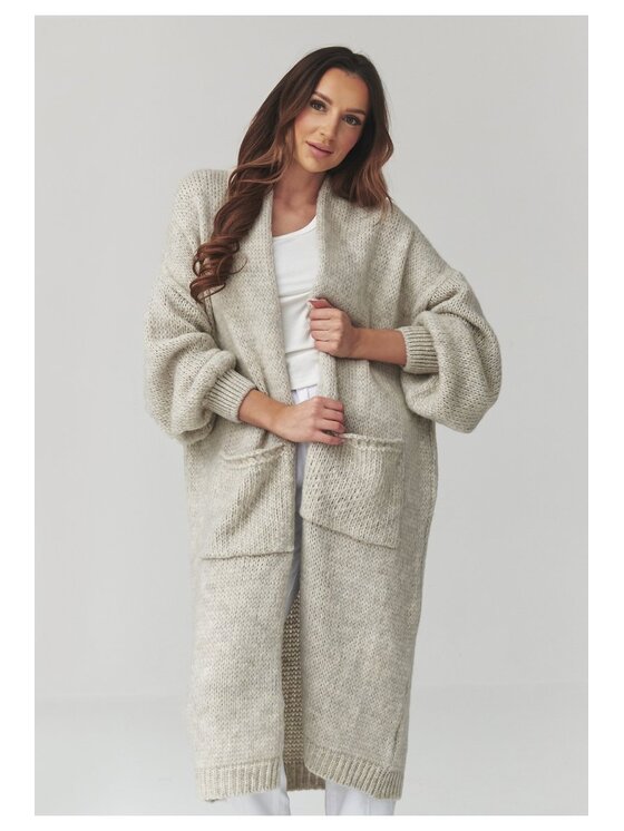 Makadamia Makadamia Sweter S172 Szary Loose Fit