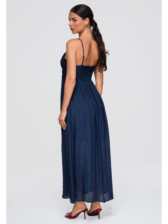 Ombre Ombre Sukienka codzienna OW-DLR-E0009 Granatowy Loose Fit