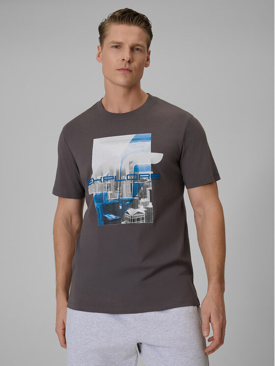 4F 4F T-Shirt CITY Szary Regular Fit