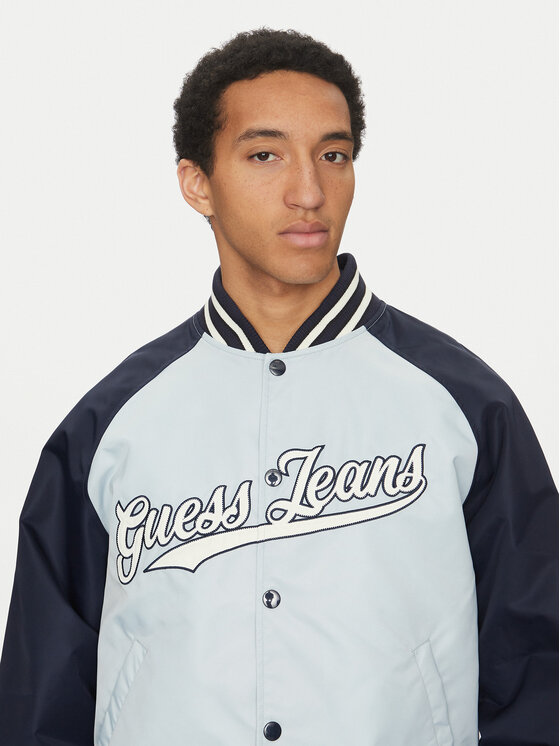 Guess Jeans Guess Jeans Μπόμπερ μπουφάν M5GL32 WHAA2 Γαλάζιο Regular Fit