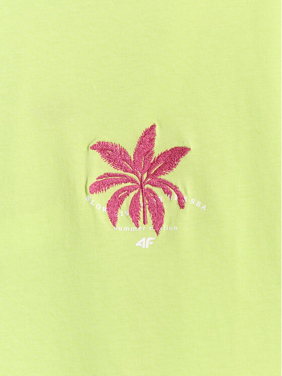 4F 4F T-Shirt BEACHWEAR Żółty jasny Boxy Fit