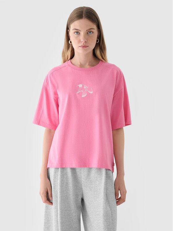 T-Shirt, rozmiar M, Różowe, 4FRAW24TTSHF2582-54S