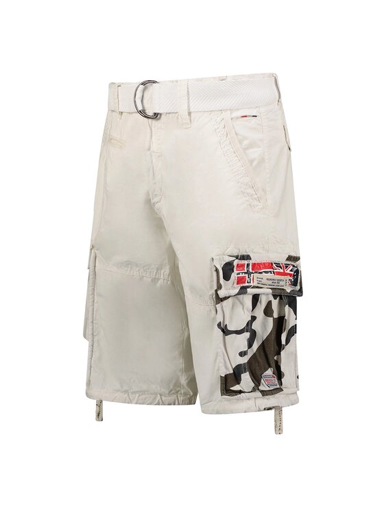 Geographical Norway Geographical Norway Bermudy SX1425H/GNO-White Biały Regular Fit