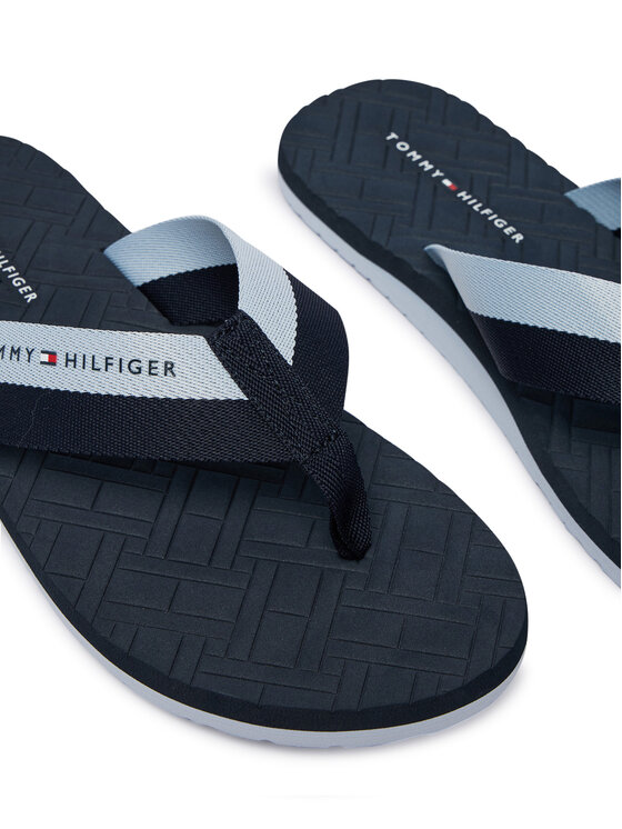 Tommy Hilfiger Tommy Hilfiger Žabky Webbing Strap Flag Embossed FM0FM05807 Tmavomodrá