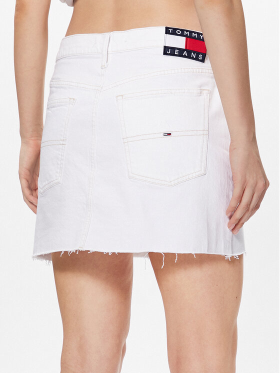 Tommy Jeans Tommy Jeans Spódnica jeansowa Izzie DW0DW15629 Biały Regular Fit