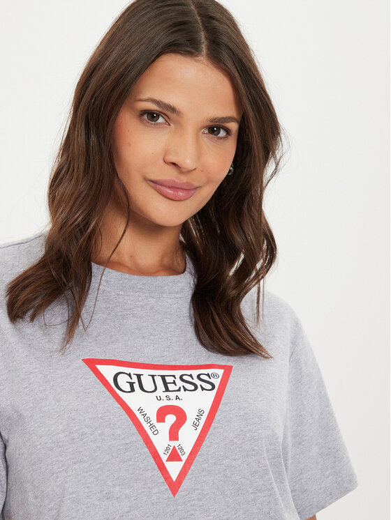 Guess Jeans Guess Jeans T-Shirt W4YI73 K8HM0 Grau Boxy Fit