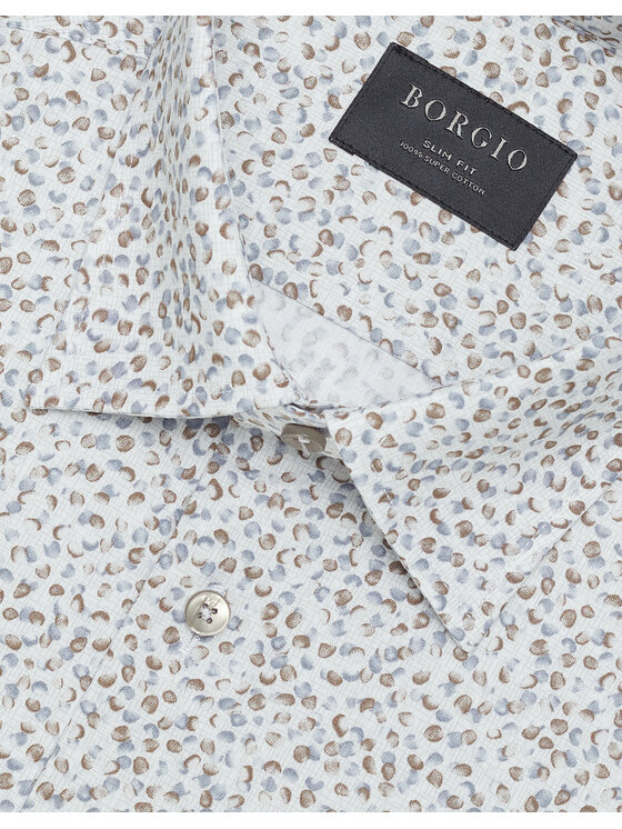 Borgio Borgio Koszula calimera Beżowy Slim Fit