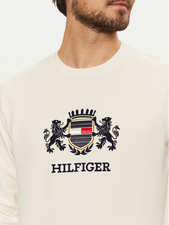 Tommy Hilfiger Tommy Hilfiger Bluza Icon MW0MW38349 Écru Regular Fit