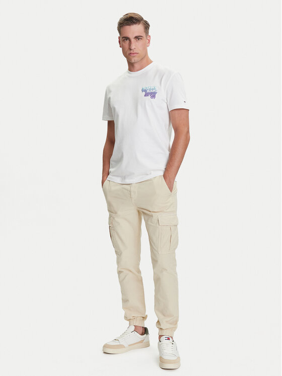Tommy Jeans Tommy Jeans T-Shirt Stack Backprint DM0DM21589 Biały Regular Fit
