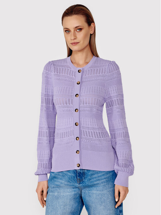 Simple Simple Kardigan SWD024 Lilla Regular Fit