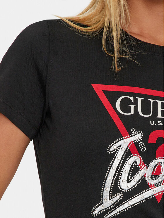 Guess Guess Majica Icon W4YI32 I3Z14 Črna Regular Fit