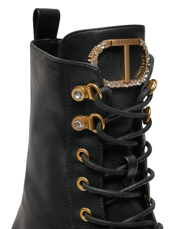 TWINSET TWINSET Schnürstiefeletten 242TCP072 Schwarz