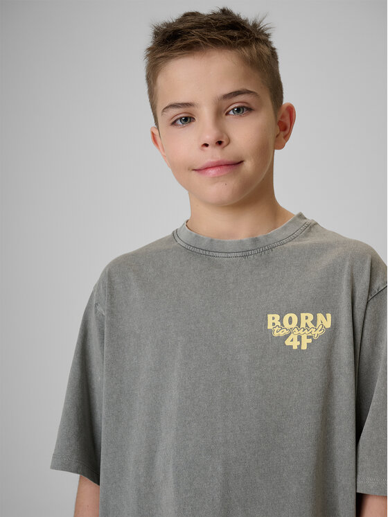 4F 4F T-Shirt WAVE RIDERS CLUB Szary Loose Fit