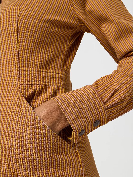 Wrangler Wrangler Sukienka codzienna SLIM FIT DRESS Brązowy Regular Fit