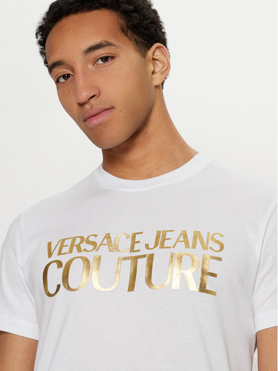Versace Jeans Couture Versace Jeans Couture T-Shirt 78GAHT05 Biały Regular Fit