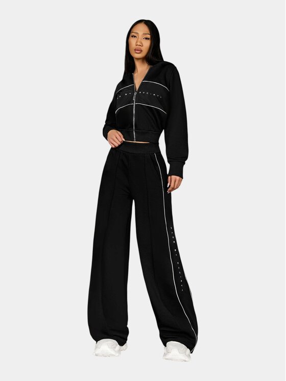MADE BY SOCIETY MADE BY SOCIETY Spodnie materiałowe Pantaloni BLOCK SYSTEM - P27156 Czarny Basic Fit