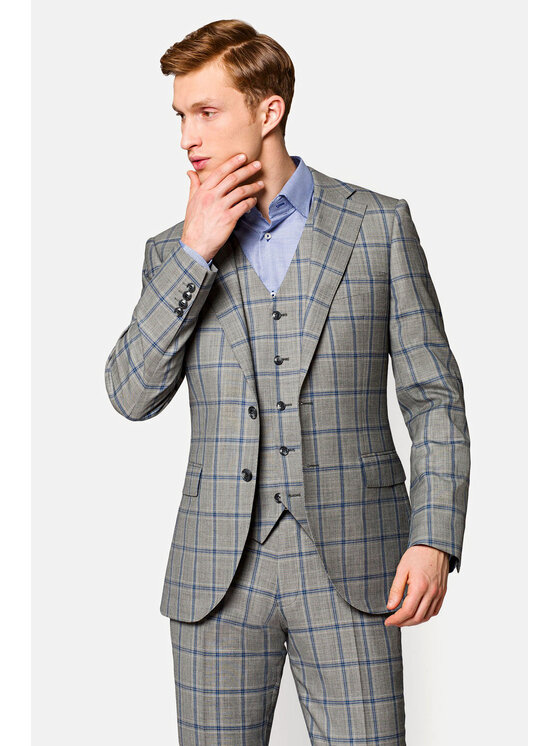 Lancerto Lancerto Garnitur Bailey Szary Regular Fit