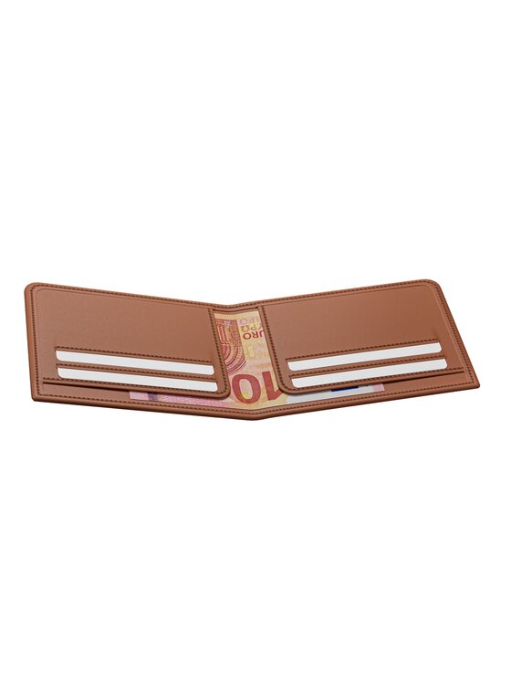 James Hawk James Hawk Mały Portfel Męski Męski skórzany portfel slim z RFID Brązowy
