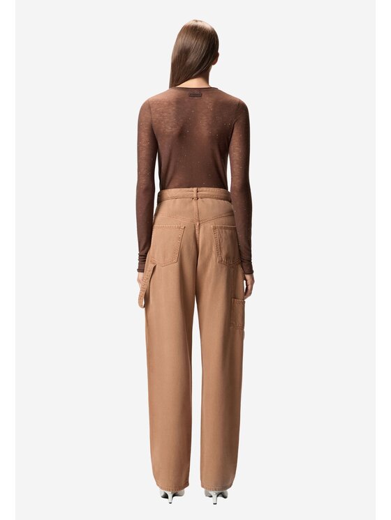 PINKO PINKO Bryczesy Eloisette belt egg Beżowy Regular Fit
